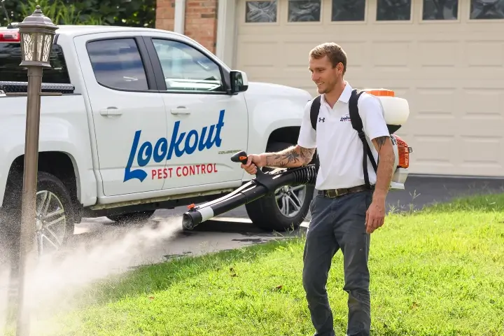 Pest Control technician spraying for mosquitoes - Lookout Pest Control, formerly Any Pest Inc.